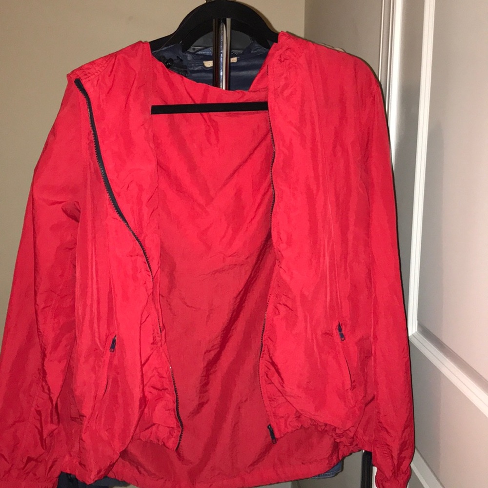 Pacsun Red Raincoat Windbreaker Jacket With Pocket